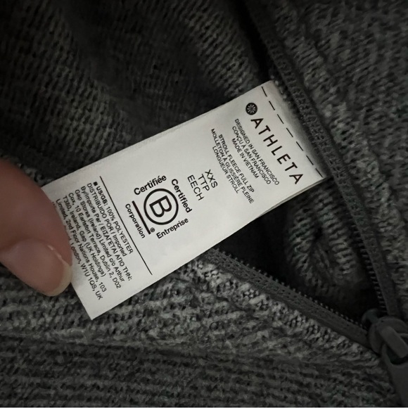 Athleta Stroll Fleece Full Zip Jacket in Grey Sz XXS - Picture 4 of 6